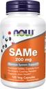 NOW Foods Supplements, SAMe (S-Adenosyl-L-Methionine) 200 mg, Zenuwstelselondersteuning*, 120 Veg Capsules
