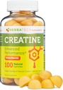 Creatina Monoidrato Gummies per uomini e donne (100 conte, grande dimensione della bottiglia, 5000 mg) naturale Chew Bulk Dimensioni Made in USA