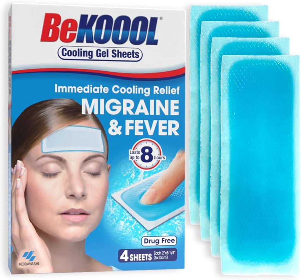 BeKOUL Migraine Gel Sheets - 4 Tellen