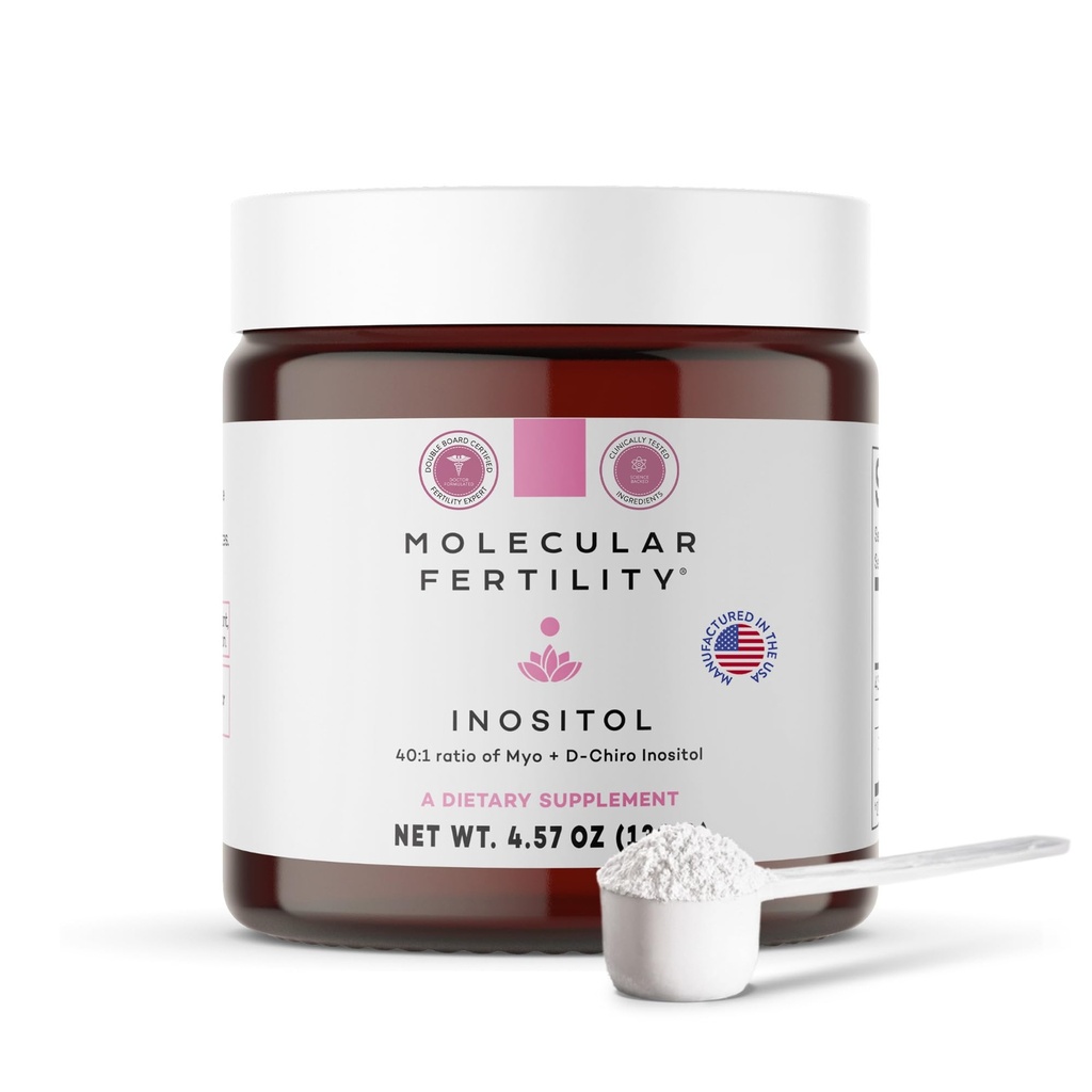 Myo-Inositol & D-Chiro Inositol Powder - Fertility Supplement for Women & Men - 40:1 Ratio, Hormone Balance, Reproductive Support, Glucose Metabolism - Unflavored - 30 Day Supply
