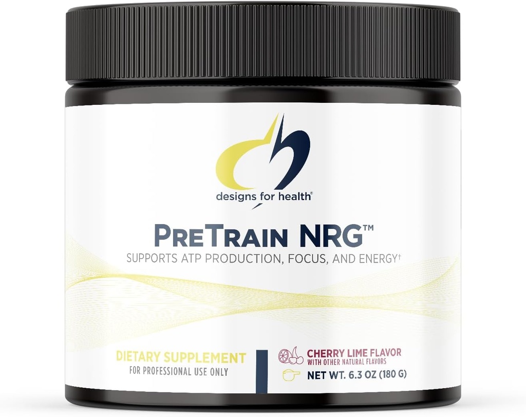 健康预轨设计 NRG 饮料混合 - 配有Creatine + Green Coffee的预战粉 - 支持焦点,动力+运动员的精神能 - None-GMO, Cherry Lime Flavor (20 services / 180g)