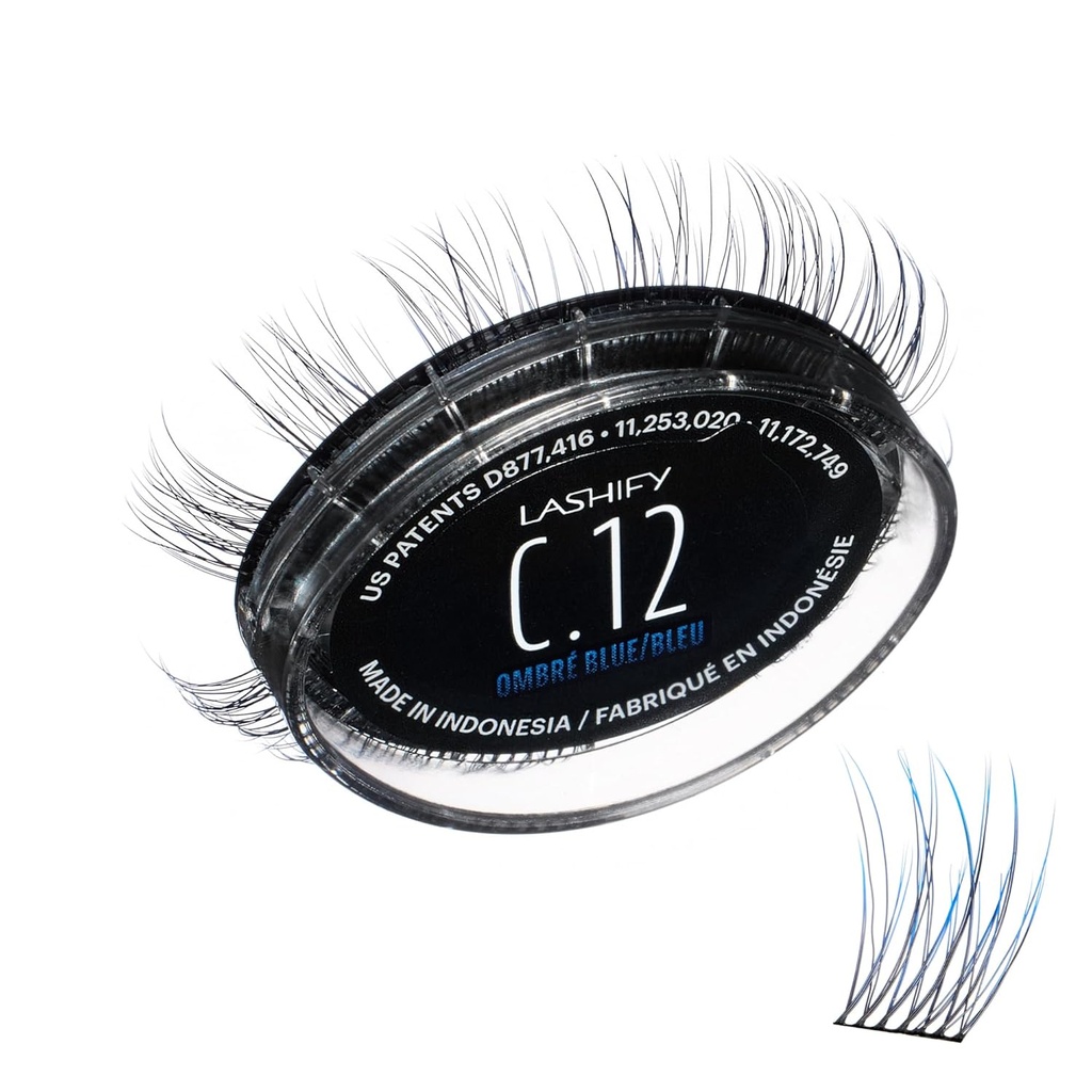 Lashify Curl 12mm Gossamer העין הרחבה Refill in Ombre Blue, Easy DIY שקר Lashes עבור מראה טבעי