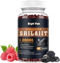 Silajit Gummies 1000mg - Shilajit Pure Himalayan Organic for Men & Women 85+ Trace Minerals Shilajit Resin with Ashwagandha, Maca, Black Seed Oil - Energy, Brain, Imunity, Sugar Free Raspberry 60ct