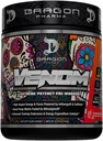 DRAGON PHARMA Venom Extreme Potency Pre- Workout, Laser Sharp Focus + Energy, Intensywna wydajność, Proven Składniki dla ulepszonego Vasodilation & Endurance (40 Służenie, Mangonada)