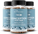 Conception Fertility Supplements for Women 3-Pack Bundle – Aids Ovulation, Hormonal Balance, & Regular Cycles – Prenatal Vitamin Support with Myo-Inositol, Folate, Folic Acid, Vitex – 180 Capsules