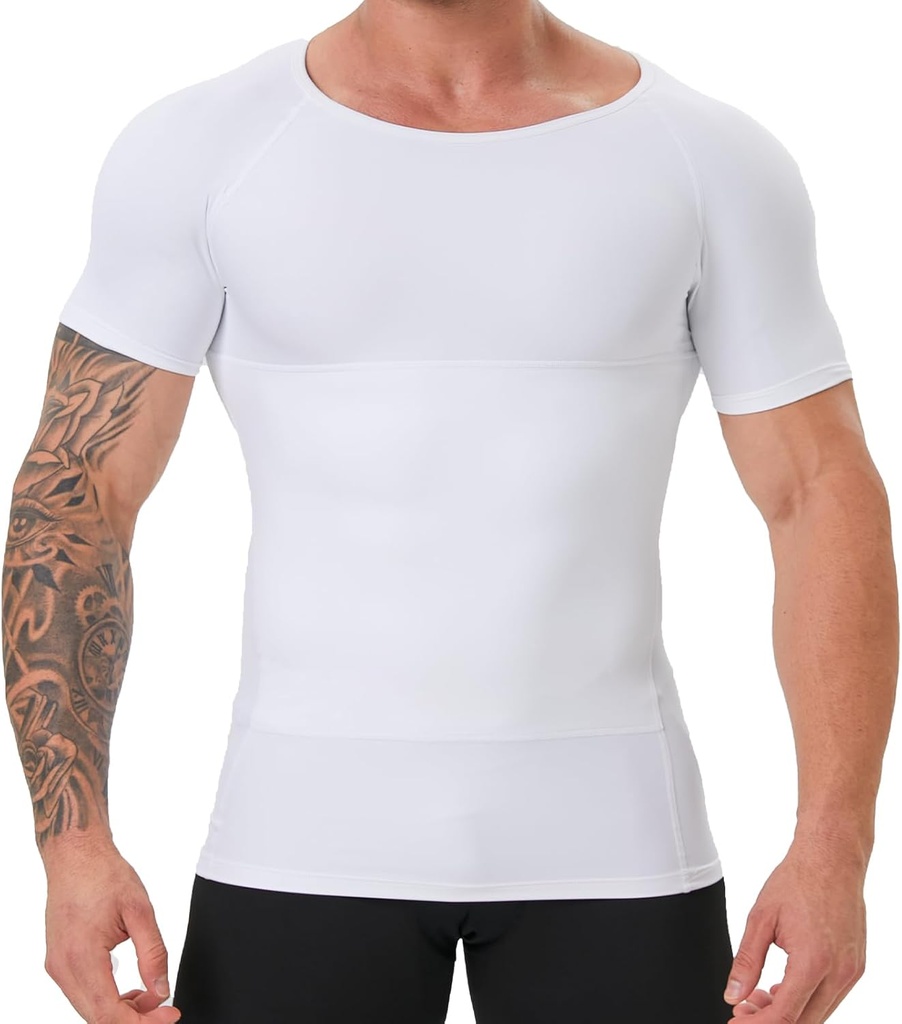 Mens Body Shaper, Compression Shapewear Vest Slimming Alsóing Tank Top, Tummy Control Mellkas, Rejtsd el Gynecomastia