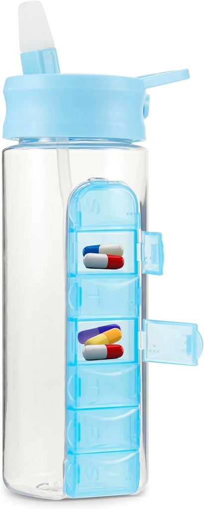 24 ขวดน้ํา Once water with fleft Pail, Daily Guarder - 7 Day Medicial Hister, Please Pailer, Pusp Prow for Hiction