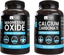 Pure Original Ingredients Calcium Carbonate and Magnesium Oxide Bundle, 365 Capsules Each, No Fillers, Alwasy Pure
