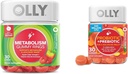 OLLY Metabolism Gummy טבעות, Apple Cider Vinegar, ויטמין B12, Chromium & Probiotic + Prebiotic Gummy, Digestive Support and Gut Health, 500 מיליון CFUs, סיבים