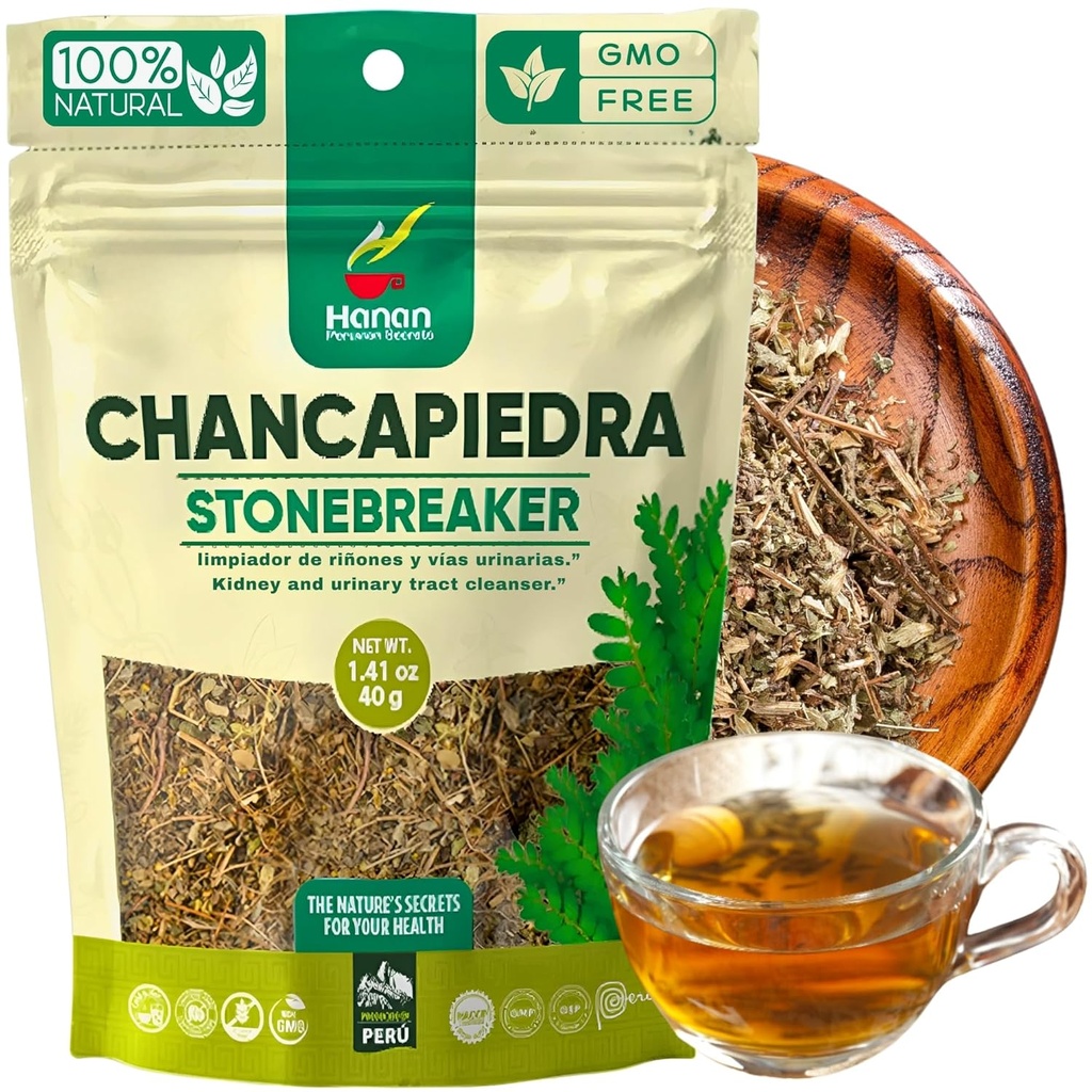 Hanan Chanca Piedra Loose Leaf 1.4oz - Stonebreaker Herbal Tea 40g Αποξηραμένο Vegan Φύλλα 100% Φυσικό Chancapiedra Μεγαλώνει στο Περού