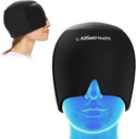 Migraine Relief Cap Ice Head eta Hat | Hot/Cold Gel Pack aurpegi eta begi-maskararen Compress for Headache Relief - Black