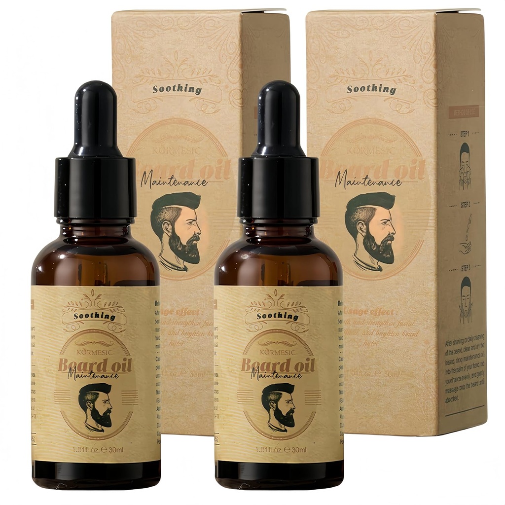 Beard Oil 2- Pack - Avocado, Macadamia & Safflower Oil Blend for Men Alag4; Soft Coarss Hair, Deep Moisturizer & Growth Treatment 124; Mineral Oil Formula