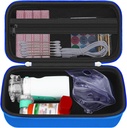 HESTECH Hard Travel Carrying Case for Asthma Inhaler for Inhaler Spacer, Mask, Inhaler Holder Asthma Bag with Mesh Pocket for Saline Solution and Other Essentials, Blue (Case Only)