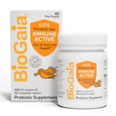 BioGaia Immune Active Kids | Probiotic + Vitamin D | for Digestive & Immune Health | Ages 3+ | Allergen, Dairy, Soy & Gluten Free | Trusted By Pediatricians | 60 Day Supply | Orange Flavored Chewable