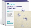 Conkote Silver alətinate Yara Dressing Pads 2" x 2", 10 Pack, Qeyri-Stick Padding Ag Patches, Pressure Ulcer, Bed Sore və Diabetic Foot Ulcer üçün Highly Absorbent