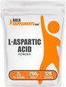 BulkSupplements.com Proszek L- Aspartic Acid Supplement - Aspartic Acid Supplement, Amino Acids Supplement - Gluten Free, 2g per Serving, 250g (8.8 oz) (opakowanie po 1)