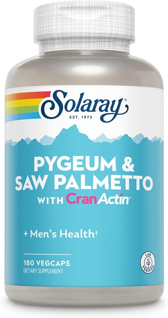 Solaray Pygeum i Saw Palmetto z dodatkiem Cranactin, 180 Count