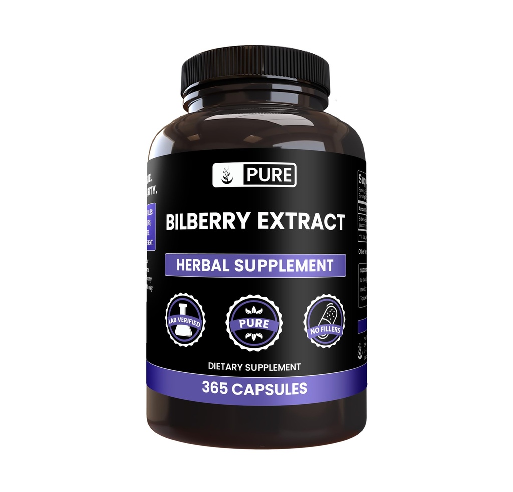 Pure Original Ingredients Bilberry Extract (365 Capsules) No Magnesium Or Rice Fillers, Always Pure, Lab Verified