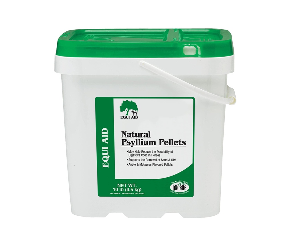 Farnam Equi Aid Natural Horse Psyllium Pellets, Supports Removal of Sand & Dirt From Ventral Colon, Horse Digestion Support, Fiber Supplement, Apple/Molasses, 10 lb