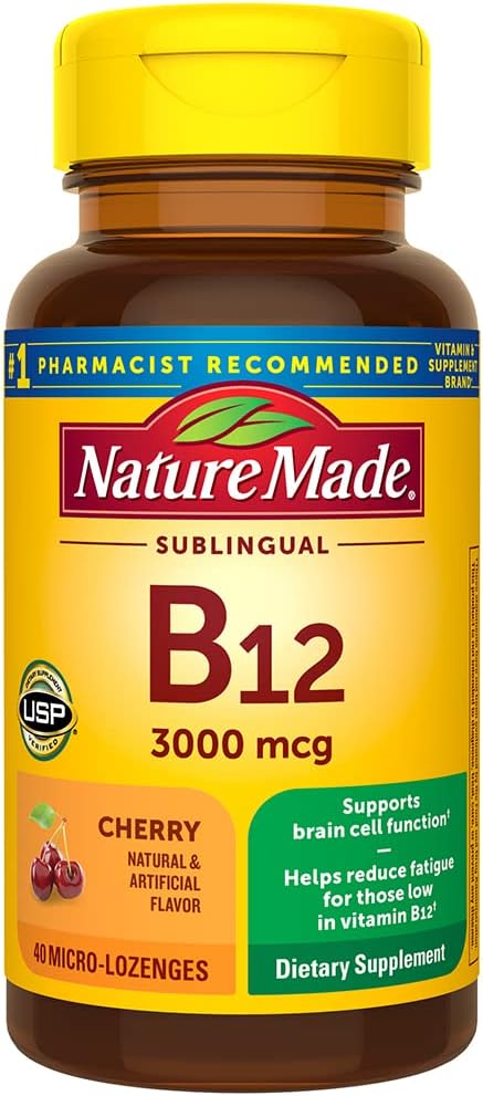 Nature Made Vitamin B-12 3000 MCG Podjezično, 40 Število (Pack 3)