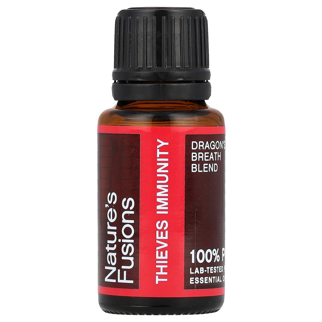 Fusions Immunity Thieves Oil Essential Oil Blend - 15 ml - Germ Fighter, Health Guard, Aceite Ratero - Dragon's Breath Protective - Clove, Lemon, Cinnamon, Eucalyptus, Peppermint, Oregano