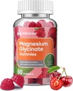Magenium Glycinate Gummies 400mg, Sugar Free Manesium Phụ w/Ashwaganda, Zic, Vegan Magnesium Glycinate cho người trưởng thành - 60 Cherry Gummies