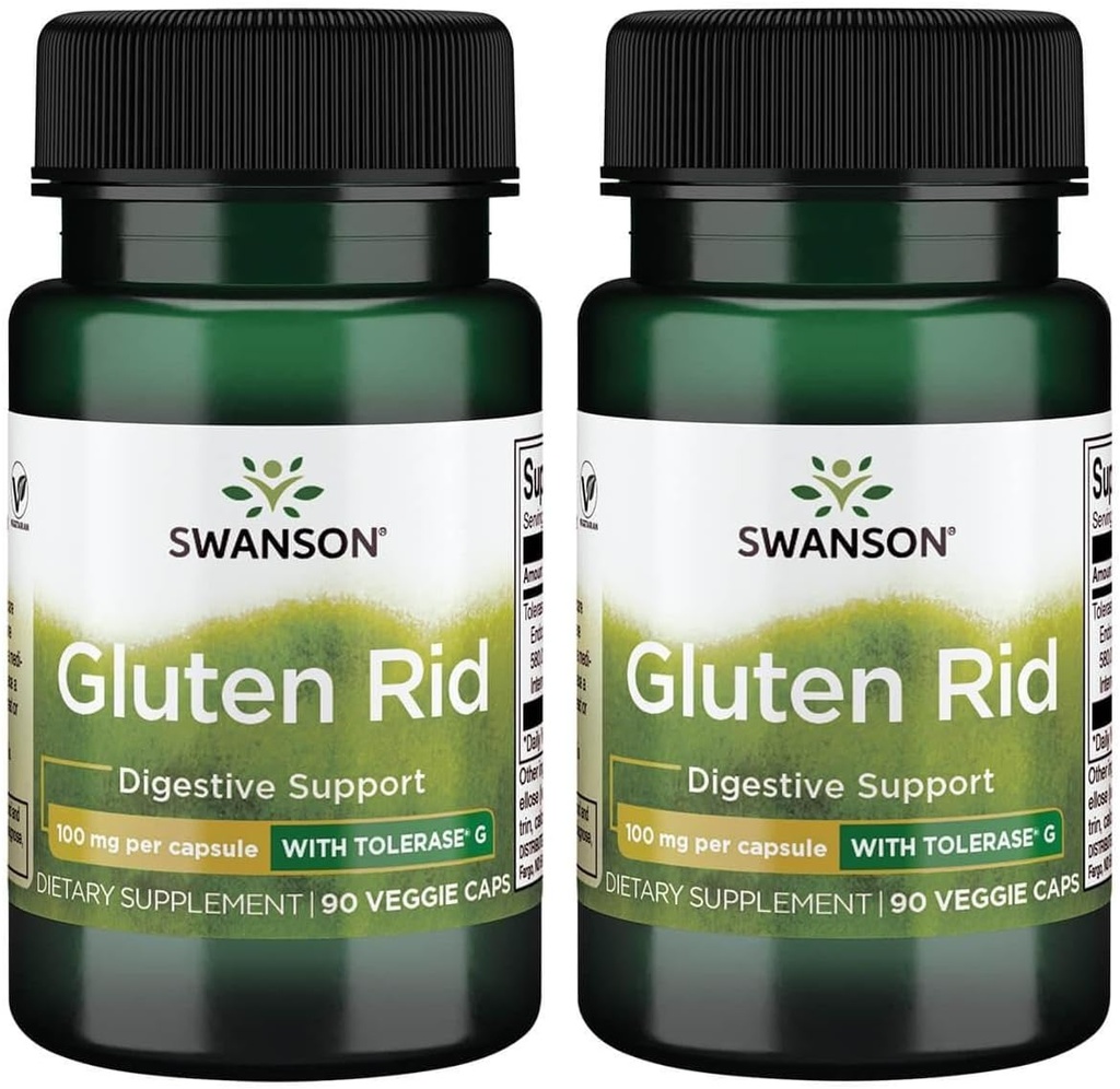 Swanson Gluten Rid, Tolerase G 100 mg 90 Veg Caps (2 csomag)