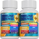 12 în 1 Premium Imune Defense Vitamine - Immune Supplement w/Vitamina D3 5000 UI Vitamina С 1000mg Zinс 50mg - Luxe Alegerea pentru Premium Imune Support - cu echinacea Elderberry si Ginger - 120 Capace