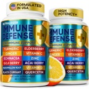 12 in 1 Immune Support Supplement - Immune Defense Vitamins w/Elderberry, Vitamin D3, С, Zinс, Echinacea, Ginger - Natural Immunity System Booster - Immune & Muscle Health 120 Caps