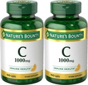 Nature's Bounty 비타민 C, 1000mg의 지원 면역력, 100개의 모자를 씌우십시오 (2의 포장)
