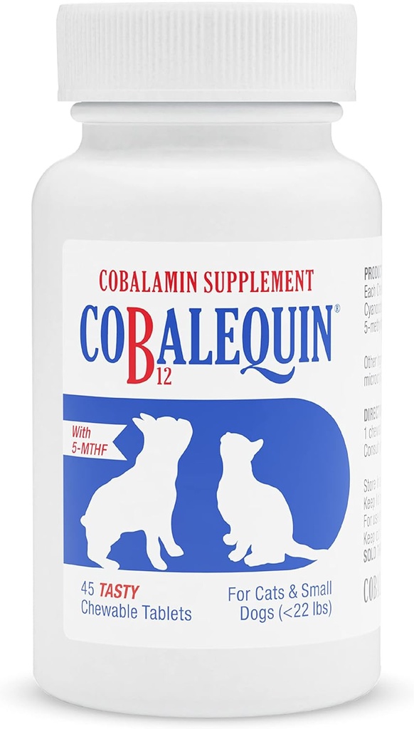 Nutramax Cobalequin B12 Suplemento para gatos e cans pequenos, 45 Conde (Pack de 1)