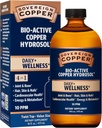Suverene Bio-Active Copper Hydrosol - Biotilgjengelig Colloidal Copper Liquid Supplement for voksne og barn med sølv hydrosol for immunstøtte, hår, hud og negler - 16 fl oz (473ml)