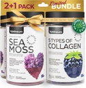 Collagen and Sea Moss Gummys Bundle - Collagen Peptides,爱尔兰海 Moss, Biotin, Keratin, Bladderwrack - Gummy 豁免、解毒、健康头发、皮肤和钉子补充剂 - 男女