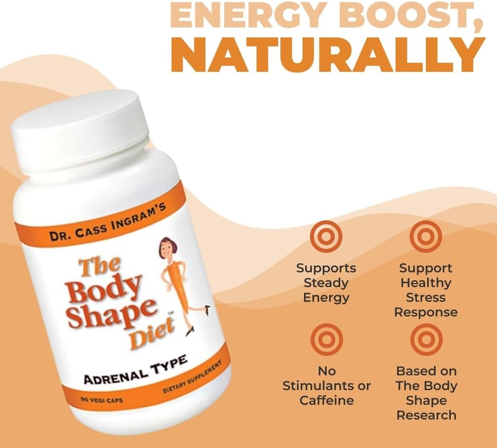 Dr. Cass Ingram's Premium Adrenal Support - Natural Energy & Stress Support with Wild Mediterranean Herbs, Royal Jelly & Glandular Complex - 90 cápsulas