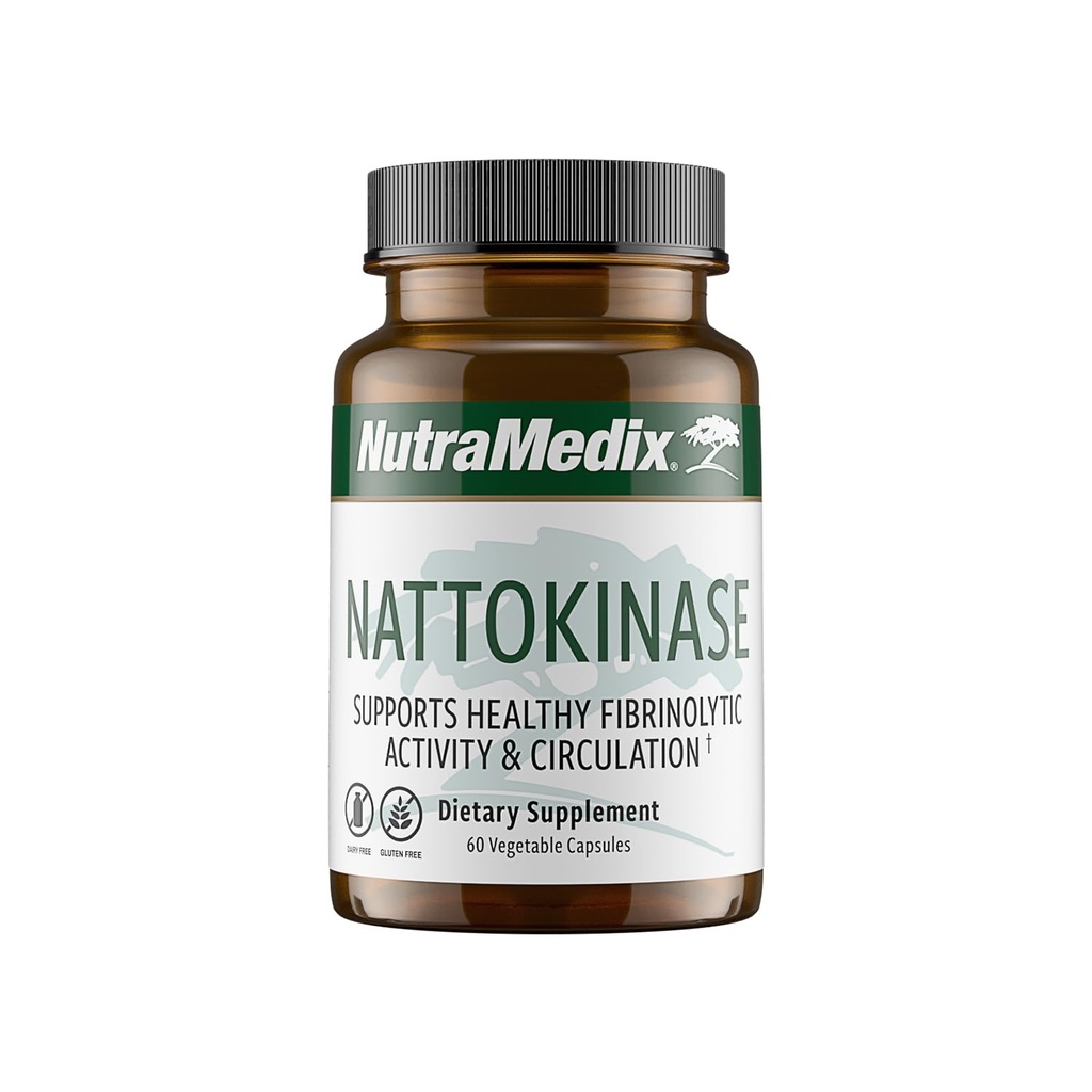 NutraMedix Nattokinase Supplement - Nattokinase 2000 FU per Serving - Formulated for to Support Heart Health and Healthy Circulation - Gluten + Dairy-Free (60 Capsules)