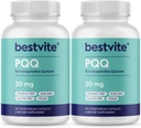 BESTVITE PQ 20mg (Pyrroloquinoline Quinone) (240 Vegetarian Capsules) (120 x 2) - No Stearates - Vegan - Non GMO - Gluten Free