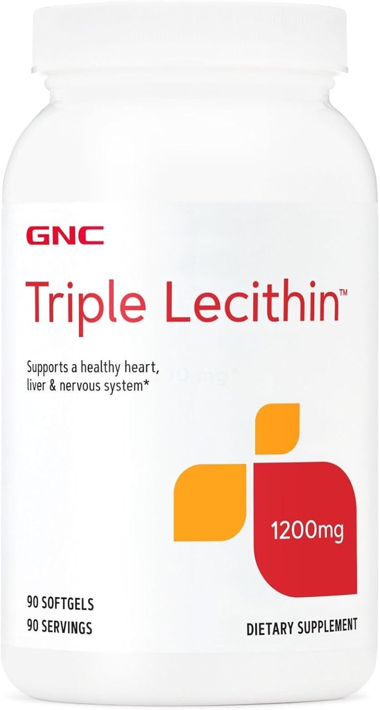 GNC Triple Lecithin 1200mg əvvəl, sağlam bir Heart, Liver və Nervous Sistemini dəstəkləyir, 90 Xidmət