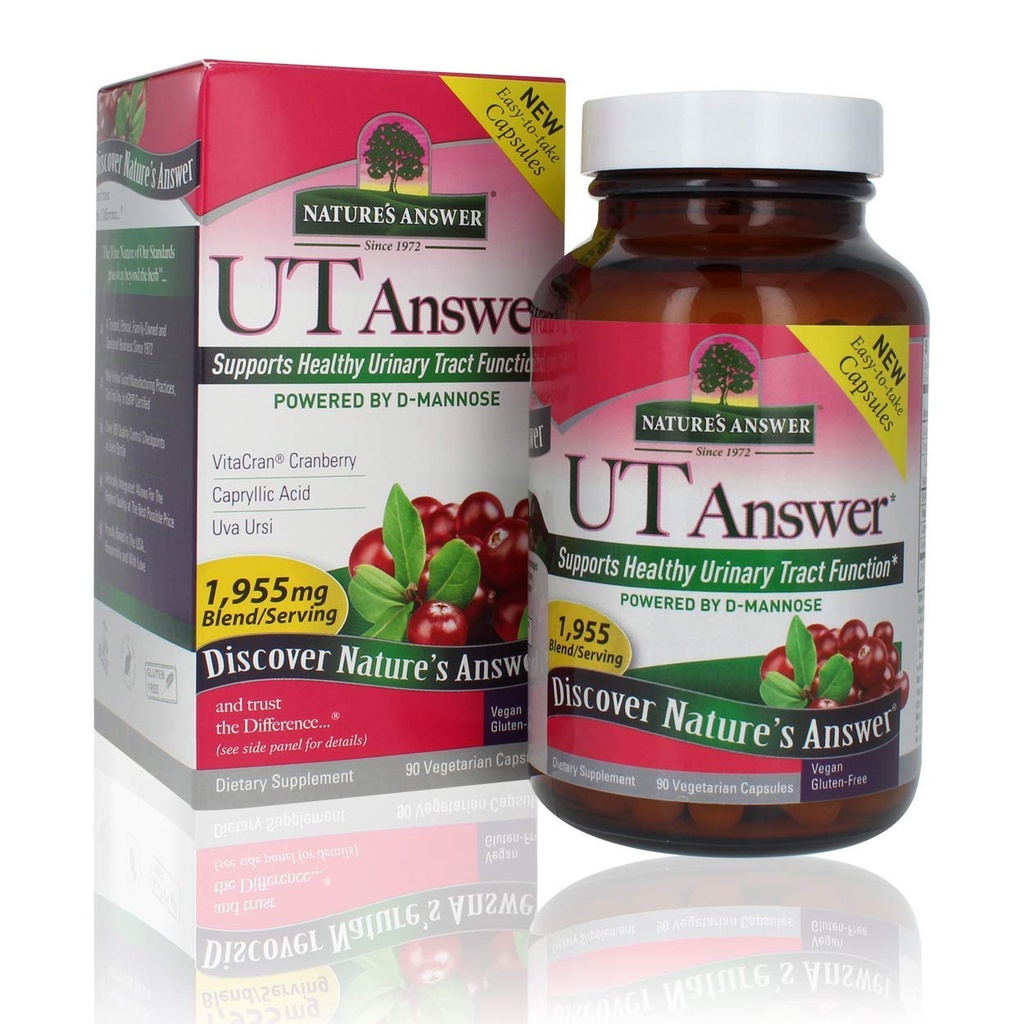 Nature's Answer Urinary Tract Health | Fast Acting Three-Day Regimen | Cranberry Flavor Dietary Supplement | Alcohol-Free, Gluten-Free, Kosher Certified, Vegetarian & Vegan 90 Capsules