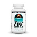 Source Naturals Zinc, Amino Acid Chelate - Dietary Supplement - 50 mg - 250 Tablets