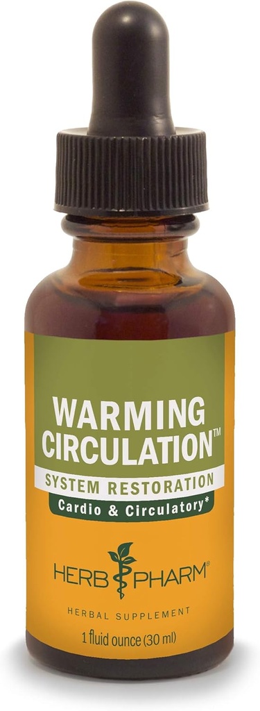 Herb Pharm Warming Circulation Liquid Herbal Formula per il supporto cardiovascolare e circolatorio - 1 oncia (FGINGER01)