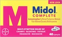 Midol Pilnīgs Menstruālās sāpes Reliefs Caplets ar acetaminofēns Menstruālo Simptomu Relief - 40 grāfs (3. iepakojums)