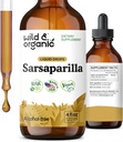 Wild & Organic Sarsaparilla Root Tincture - תמיכה כוללת - Sarsaparilla Extracts - טבעוני, סוכר ואלכוהול חינם טיפות - 4 oz oz