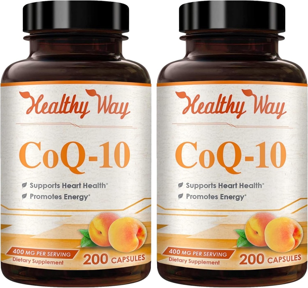 Coenzyme Q10 400mg CoQ10 보충교재 - 건강한 심장 산화를 억제하고 에너지 지원을 위한 매일 Coq 10 400mg 분말 캡슐 - 비 GMO 빠른 흡수 Ubiquinone Q10 Coenzyme (200의 봉사)