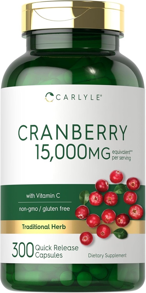 Carlyle Cranberry Pills (02)mg  готварски таблетки 300 капсули  готварски екстракт добавка за жени и мъже с витамин C  гофри