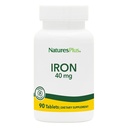 NaturesPlus Iron - 40 mg, 90 Tablets - Vegetarian, Gluten Free - 45 Servings