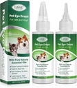Augentropfen für Hunde und Katzen, Sanfte Formel Hundeaugentropfen, Flush & Soothe Eye Irritations Unterstützt Augen Infektion Relief Augenreiniger, - Pet Eye Gentle Care Supplement Katzen Tropfen für Augen - 4.04 fl oz