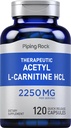 Piping Rock Acetyl L - Carnitine HCL | 2250mg | 120 Capsules | for Men and Women | Theraputic Supplement | Quick Release | Non-GMO, Gluten Free