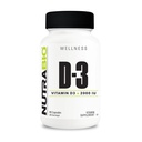 NutraBio Vitamin D (2000 IU), Immune Support - 90 Vegetable Capsules