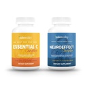 Paleovalley NeuroEffect + Essential C Complex Bundle - Neuro Mushroom Coffee Extract, Vitamin C Supplement 450g Focus, Memory, Energy, Immune Support, Organic Superfoods