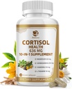 10in-1 Cortisol phụ trợ với Magnesium, Ashwaganda, Chamomile, L-Theanine, Phosphatidylserine, St. John's Wart, Astragalus, C & D3, cho Phụ nữ, 120 người ăn chay cho 2 tháng, không phải làGMO